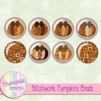 Free brads in a Patchwork Pumpkins theme