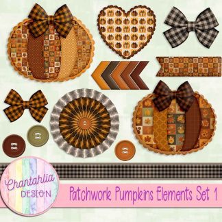 Free design elements in a Patchwork Pumpkins theme