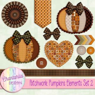 Free design elements in a Patchwork Pumpkins theme