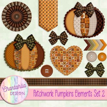 Free design elements in a Patchwork Pumpkins theme
