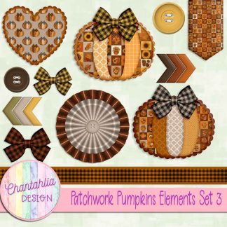 Free design elements in a Patchwork Pumpkins theme