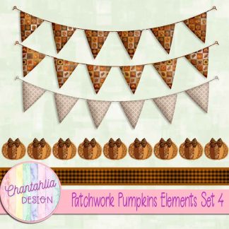 Free design elements in a Patchwork Pumpkins theme