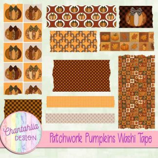 Free washi tape in a Patchwork Pumpkins theme