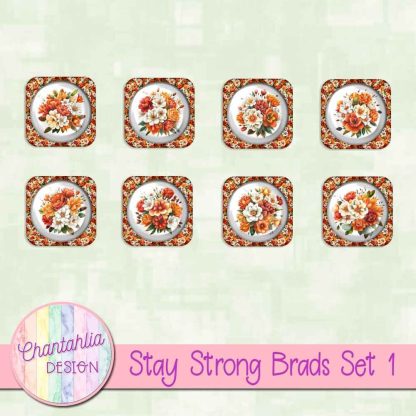Free brads in a Stay Strong theme