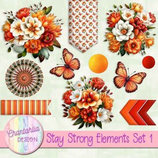 Free design elements in a Stay Strong theme