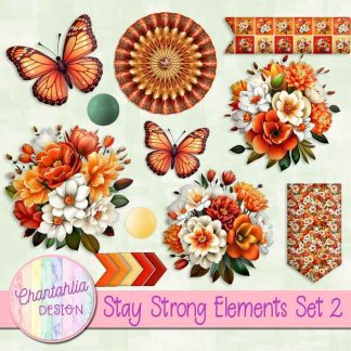 Free design elements in a Stay Strong theme