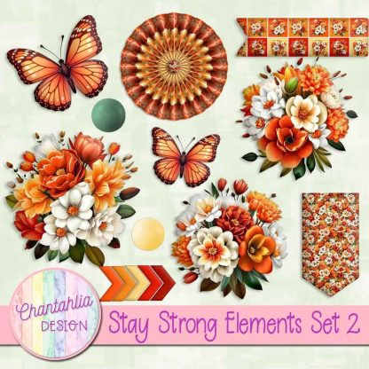 Free design elements in a Stay Strong theme