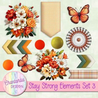 Free design elements in a Stay Strong theme