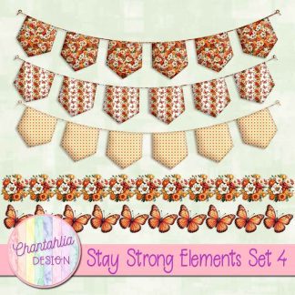 Free design elements in a Stay Strong theme