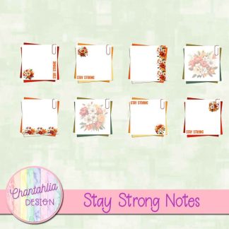 Free notes in a Stay Strong theme
