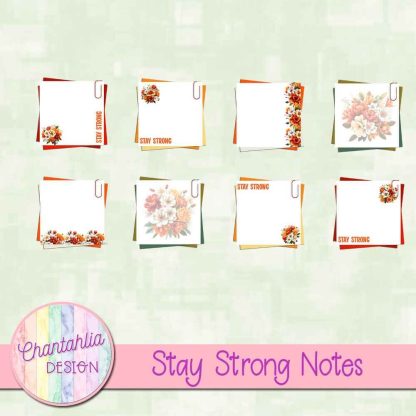 Free notes in a Stay Strong theme