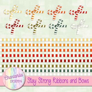 Free ribbons and bows in a Stay Strong theme