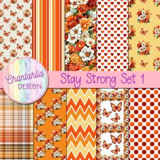 Free digital papers in a Stay Strong theme