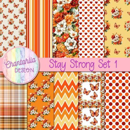Free digital papers in a Stay Strong theme