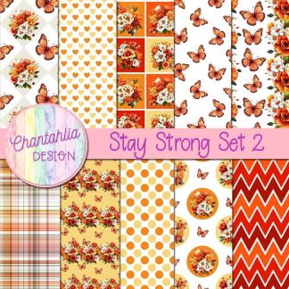 Free digital papers in a Stay Strong theme