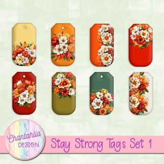 Free tags in a Stay Strong theme