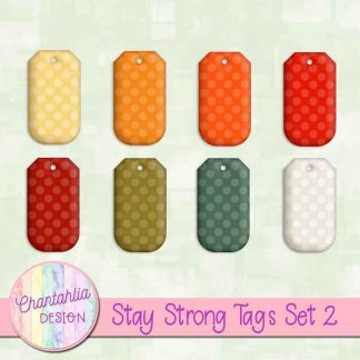 Free tags in a Stay Strong theme