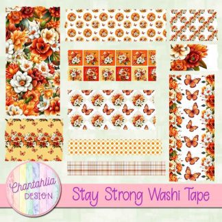 Free washi tape in a Stay Strong theme