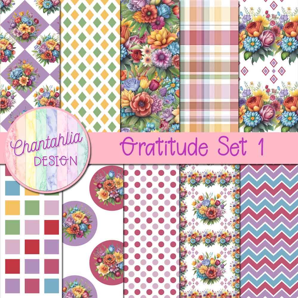 Gratitude Digital Papers Set 1