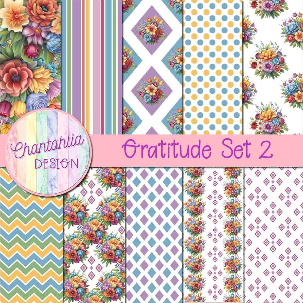Gratitude Digital Papers Set 2
