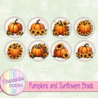 Free brads in a Pumpkins and Sunflowers theme
