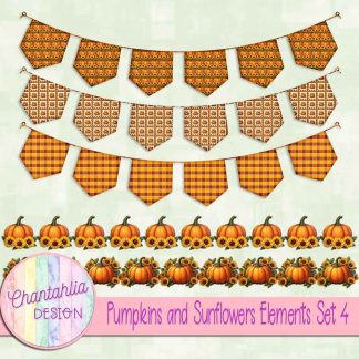Free design elements in a Pumpkins and Sunflowers theme