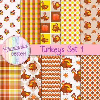 Free digital papers in a Turkeys theme