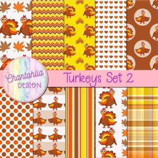 Free digital papers in a Turkeys theme