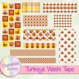 Free washi tape in a Turkeys theme