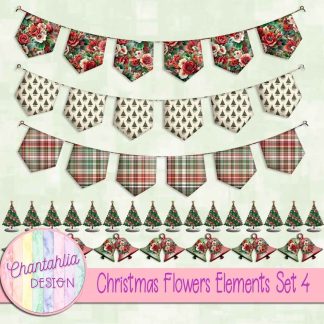 Christmas Flowers Elements Set 4