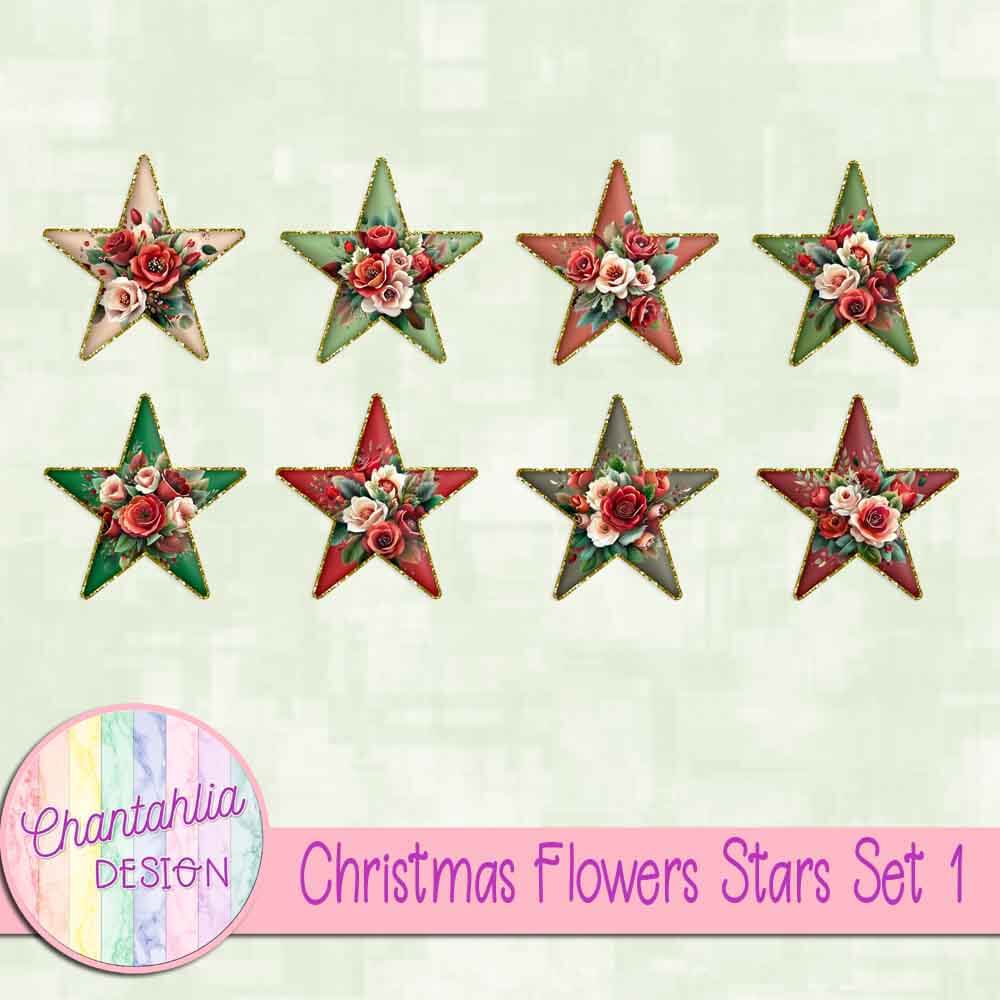 Christmas Flowers Stars Set 1