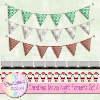 Free design elements in a Christmas Movie Night theme