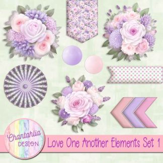 Free design elements in a Love One Another theme