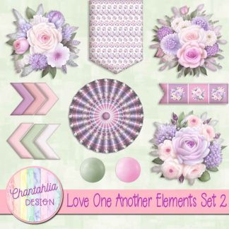 Free design elements in a Love One Another theme