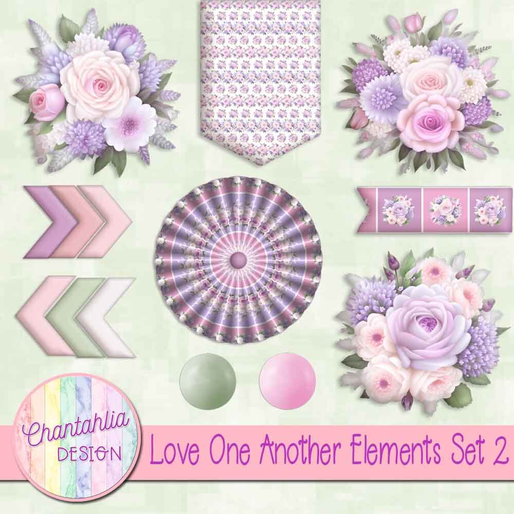 Free design elements in a Love One Another theme
