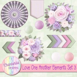 Free design elements in a Love One Another theme