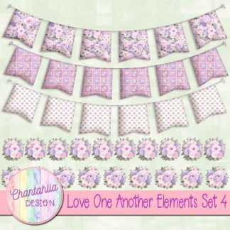 Free design elements in a Love One Another theme