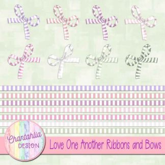 Free ribbons and bows in a Love One Another theme