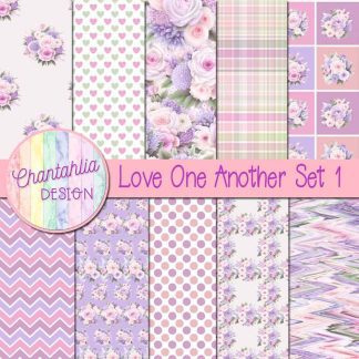 Free digital papers in a Love One Another theme
