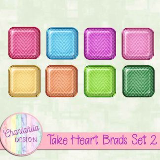 Free brads in a Take Heart theme