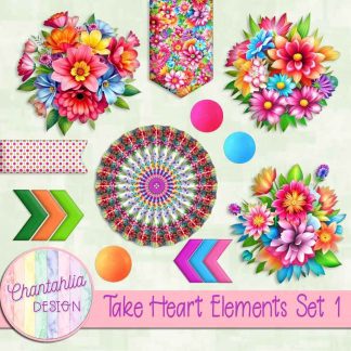 Free design elements in a Take Heart theme