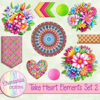 Free design elements in a Take Heart theme