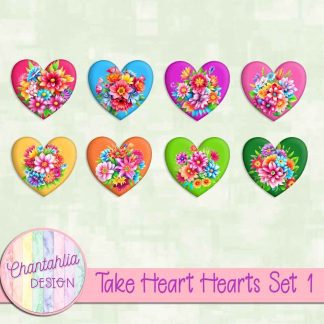 Free hearts in a Take Heart theme