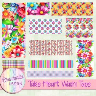Free washi tape in a Take Heart theme