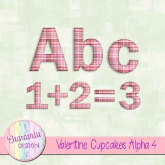 Free alpha in a Valentine Cupcakes theme