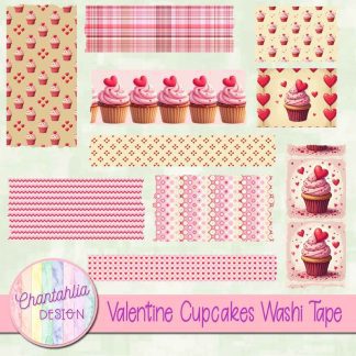 Free washi tape in a Valentine Cupcakes theme