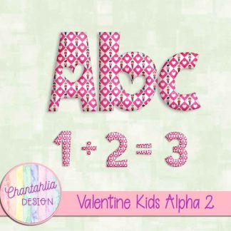 Free alpha in a Valentine Kids theme.