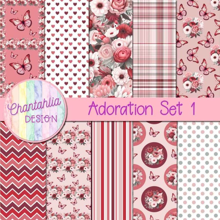 Adoration Digital Papers Set 1 - Chantahlia Design