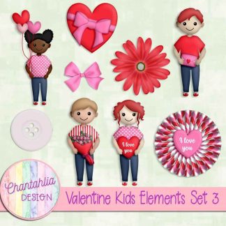 Free design elements in a Valentine Kids theme