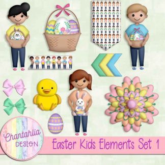 Free design elements in an Easter Kids theme